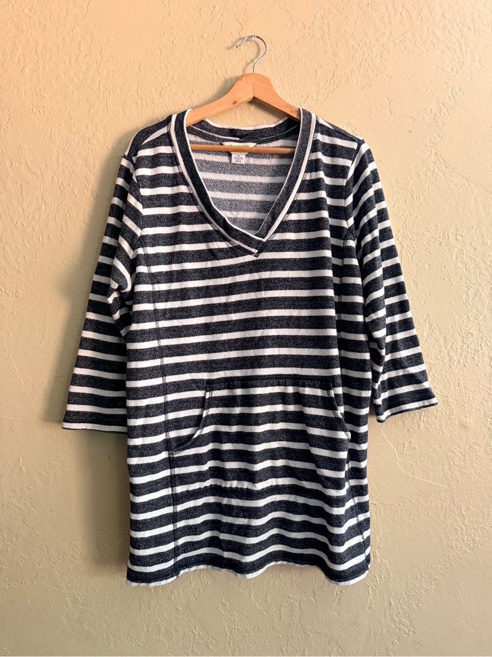 Liz Claiborne Black and White Striped Mini Beach Dress